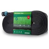 JOOSEN Soaker Hose 50ft 1/2" Flat Double Layer Consistent Drip Hose Saving 80% Water Leakproof Kink Free Vegetable Garden Pvc Hose