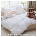 Bedsure White Duvet Cover Queen Size - Soft Prewashed Queen Duvet Cover Set, 3 Pieces, 1 Duvet Cover 90x90 Inches with Zipper Closure and 2 Pillow Shams, Comforter Not Included