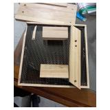 Solution4Patio Small Picnic Table Deer Block Feeder, Handmade Wooden Deer Salt Feeder, with Mesh Bottom, Attractive Backyard Deer Feeder, Easy to Assemble and Fill