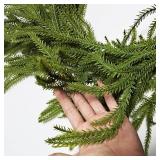 Artificial Christmas Garland, Faux Norfolk Pine Garland Christmas Decorations for Table Mantle Background Wall Room Winter Garland for Outdoor Indoor Use (1 Pcs, 6 Feet)