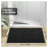 Yimobra Front Door Mat Outdoor Indoor, 100% Waterproof All-Season All-Weather Welcome Matt, Heavy Duty Doormat for Home Outside Entrance, Non Slip Floor Mat for House Entry Patio,29.5 x 17, Black Reta