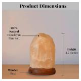 POHS USB Himalayan Mini Natural Salt Lamp, 7 Color Changing LED Bulb, Hand Crafted Crystal Rock Salt Night Light for Home Decor, Desk, and Gift | Premium Quality Wood Base and USB Cable Retail $17.56