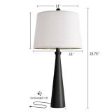 Oneach 25.75" Table Lamps for Living Room, Bedside Lamp 3-Way Dimmable Touch Control, Modern Black Nightstand Lamp with Fabric Shade, Vintage Table Lamp for Bedroom, Bulb Included Retail $62.49