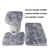 Soft Bathroom Carpet 3 Piece Bathroom Rugs and Mats Sets Non-Slip Mat Set Toilet Mat Set Bath Mats Set 3 Piece Set (Light Gray Gradient Color) Retail $15.47