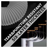 TEAIERXY 4 Inch 8FT Dryer Vent Hose,Flexible Insulated Air Ducting,Vent Hose PVC Aluminum Foil with 2 Clamps for HVAC Ventilation(Grey) Retail $12.11