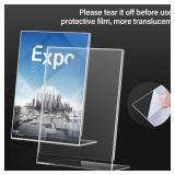 Relx Acrylic Sign Holder 8.5 x 11, Acrylic Display Stand for Display, Slant Back Acrylic Display Stand, Clear Frames Plastic Sign Holder for Store, Restaurant (10 Pack) Retail $29.95