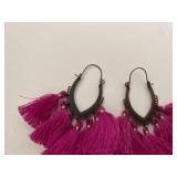 Pink Fringe earrings