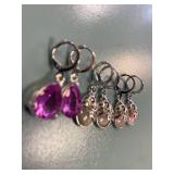 3 Pair clip on earrings