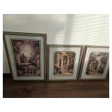 lot of three frames wall art 22x32, 26x22 inches