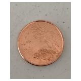 1 oz AVDP .999 fine copper round Merry Christmas angel design