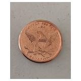 1 oz AVDP .999 fine copper round grizzly bear design