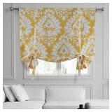 HPD Half Price Drapes Room Darkening Tie Up Curtains 46 X 63 Inch Lacuna Printed Cotton Window Roll Up Balloon Curtain for Living Room, Kitchen PRTW-TUD46A-63 (1 Panel), Lacuna Sun