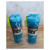 Contigo Fit Shake & Go 2.0 Plastic Antimicrobial Shaker Bottle Blue Raspberry 28 fl oz.