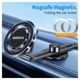 MWRWMYMCIX Phone Holder [Strongest Magnet] MagSafe car Holder for Tesla, Foldable Tesla Phone Holder, Tesla Model 3/Y Accessories, Compatible with iPhone 15/14/13/Samsung All Phones