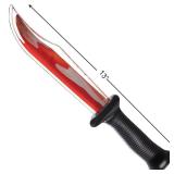 Amscan Black/Red Bleeding Nightmare Plastic Knife - 13", 1 Count - Bold, Realistic Dripping Blood Design, Ultra-Durable - Perfect For Halloween & Cosplay