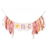 You Are My Sunshine High Chair Banner,Sun Themed First Birthday Party Decorations For Girl, Modern Sun One Garland For High Chair, Ribbon Tutu Skirt Baby Girl Shower Supplies