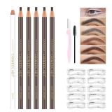 MAFK Waterproof Eye-Brows Pen-cil Set, Pull Cord Peel-off Eyebrow Pencil Microblading Eyebrow Pen Supplies Kit, White Eye-Liner