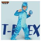 Spooktacular Creations Realistic Blue T-Rex Costume, Dinosaur Costume with Toy Egg for Kids, Toddler Halloween Dress Up Party (18-24 Mos)