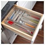 Honey-Can-Do KCH-02162 Steel Mesh 6-Compartment Cutlery Utensil Organizer, Silver, 16x11.25x2