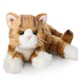 Bearington Collection Tabby Cat 15 Inch Stuffed Cat - Orange Cat Plush - Stuffed Cats That Look Real