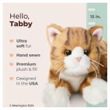 Bearington Collection Tabby Cat 15 Inch Stuffed Cat - Orange Cat Plush - Stuffed Cats That Look Real