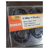 DINGEE 6 Inch Heavy Duty S Hooks, Large S Hooks for Hanging Plants, Vinyl Coated S Hooks 6 Pack Sturdy Non Slip Black S Hooks for Hanging Closet,Bird Feeders,Kitchen,Large Object,Garden Tools