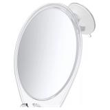 HONEYBULL Shower Mirror Fogless for Shaving - with Suction, Razor Holder for Shower & Swivel, Small Mirror, Shower Accessories, Bathroom Mirror, Bathroom Accessories, Holds Razors (White)