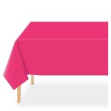 QIKSION 2 Pack Hot Pink Plastic Tablecloth Disposable Table Covers Pink Table Cloths for Parties Bridal Shower Birthday Engagement Wedding, Fits 6 to 8 Foot Rectangle Tables (54 Ã 108 Inch)