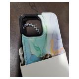 HAOPINSH for iPhone 16 Pro Max Wallet Case with Card Holder, 360Â°Rotation Ring Kickstand, Mint Green Marble Pattern, RFID Blocking Leather for Girls Women, Double Buttons Protective Cover 6.9"