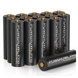 POWEROWL Goldtop Rechargeable AA Batteries PRO, High Capacity 2800mAh, Premium NiMH Double A Battery -16 Count