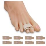 Winiyou Fabric Toe Wraps for Women and Men, 8 Pack of Toe Splints for Broken Toe, Hammer Toe, Crooked Toe, Curled Toe, Toe Separators Bandages for Straightening Small Toes, Bent Toes