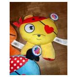 Plushy Critters (Set of 3) Nanco Blue Yellow Orange 7 inch