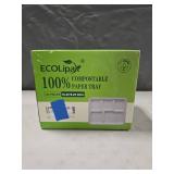 ECOLipak 100% Compostable 5 Compartment Plates, 125 Pack Disposable Paper Plates, Heavy-Duty Biodegradable Sugarcane Plates, Eco-Friendly School Lunch Trays