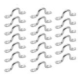 Augiimor 20PCS Pad Eye Straps, Stainless Steel Boat Top Pad Eye, 3mm Eye Straps Tie Down Kayak Deck Loops for Boat Top, Marine Boat Hardware