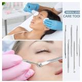 JPNK Blackhead Remover Tool Comedones Extractor Acne Removal Kit for Blemish, Whitehead Popping, 6 Pcs Zit Removing for Nose Face Tools with a Leather Bag