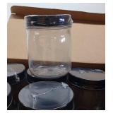 Plastic Jars With Lids 16Pcs 8 oz Plastic Mason Jars Black Plastic Jar Food Storage for Milkshakes Juice Nuts Cupcakes Candy (Black, 16 Pack 8 Ounce)