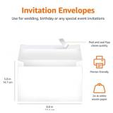 Amazon Basics A9 Blank Invitation Envelopes with Peel and Seal Closure, 5-3/4 x 8-3/4 Inches, White - Pack of 100