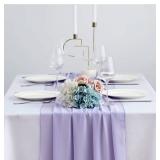 YUHX 8 Pack 10Ft 29 x 120 Inches Long Chiffon Table Runner, Lavender Wedding Table Runners, Romantic Wedding Decor Party Banquets Decorationsï¼Lavender, 8 Packï¼