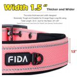 Fida Heavy Duty Dog Collar 1.5â Width, Ultra Soft Neoprene Padded, Adjustable Reflective Nylon Pet Collar with Two Metal Pin Belt Buckle for Large/X-Large Breeds (XL, Pink)