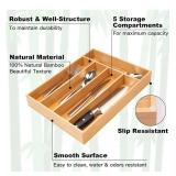 Silverware Organizer Kitchen Drawer Organizer Utensil Organizer Bamboo Silverware Holder Cutlery Organizer in Drawer Flatware Organizer Tray(5 slots, Natural