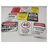 WERNNSAI 40th Birthday Decorations - 9 Pcs 40 Birthday Decorations for Men, 40 Year Old Decorations Signs Table Centerpieces Funny Picture Props, Women 40s Door Windows Wall Decor, Bday Party Garden B