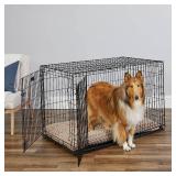 $$! MidWest Homes for Pets Newly Enhanced Double Door iCrate Dog Crate, Includes Leak-Proof Pan, Floor Protecting Feet, Divider Panel & New Patented Features