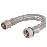 Eastman 12 Inch Steel-Flex Water Heater Connector, 3/4 Inch FIP Swivel x 3/4 Inch MIP Rigid, Flexible Braided Stainless Steel, 48573