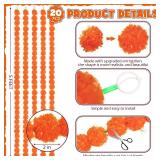 Yunsailing 20 Pcs 5 ft Marigold Garland for Decoration Diwali Day of The Dead Artificial Marigold Flowers Faux Wedding Decorations for Halloween Home Party (Orange)