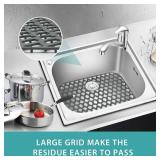 SAMSIER Sink Protectors for Kitchen Sink 13x11 &16x12 &19x14 &21x16 &22x13 &24x13 &26x14 &28x14 &30x16, Large Silicone Sink Mats Grid for Bottom of Farmhouse Sink (21x16, Rear Drain)