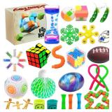 Scientoy Fidget Toy Set, 35 Pcs Sensory Toy for ADD, OCD, Autistic Children, Adults, Anxiety Autism to Stress Relief and Anti Anxiety with Motion Timer, Perfect for Classroom Reward with Gift Box