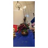 Holiday centerpiece metal vase