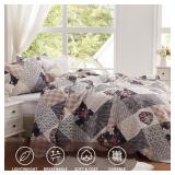 Full/Queen Size Quilt Set 3 Pieces Lightweight Reversible Bedspread-90