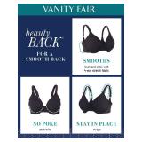 Vanity Fair Womens Full Figure Beauty Back Smoothing Bra, 4-way Stretch Fabric, Lightly Lined Cups Up To H Bra, Underwire - Beige, 42B US