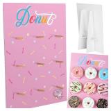 Jetec Wall Donut Stand Display Stand Reusable Donut Holder Board for Party Supplies Table Dessert Wedding Birthday Baby Shower Treat(Pink)